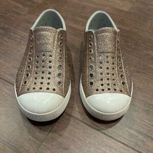 Native Kids' Glittery Bronze Slip-On Shoes